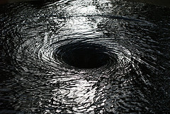 black whirlpool in the water